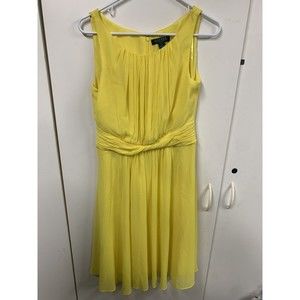 Lauren Ralph Lauren Womens Yellow‎ Sleeveless Knee-Length Midi Dress 6